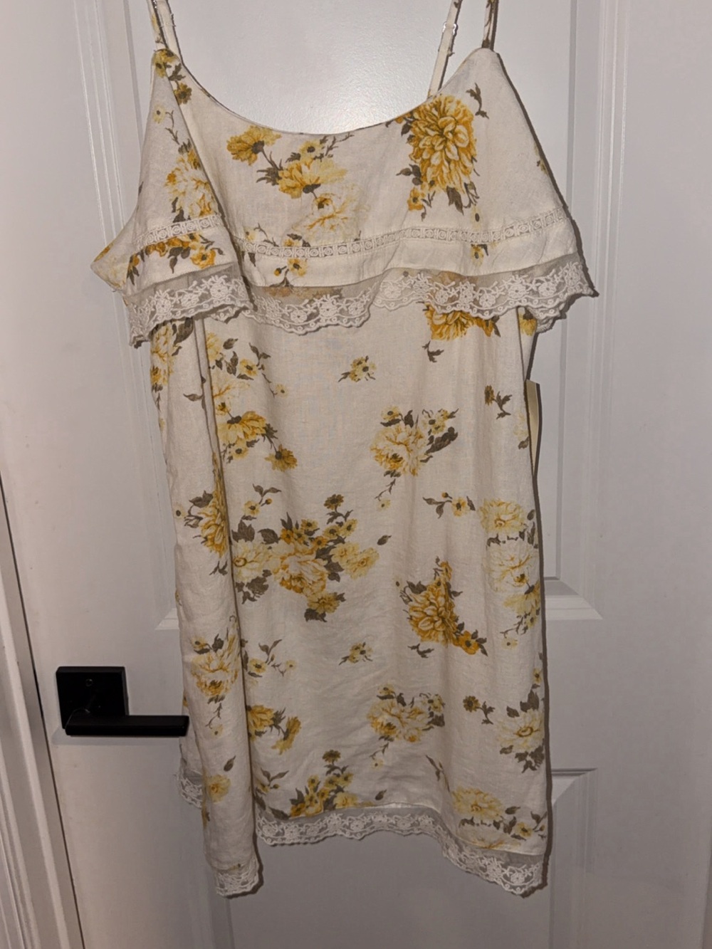 Universal Thread Cream Dress with Yellow Floral Print
